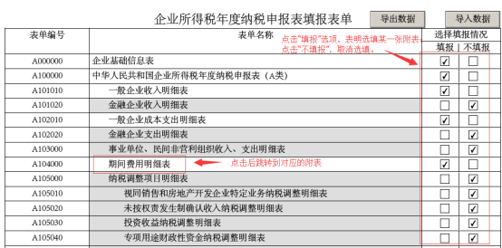 通過《企業(yè)所得稅年度納稅申報(bào)表填報(bào)表單》選擇附表