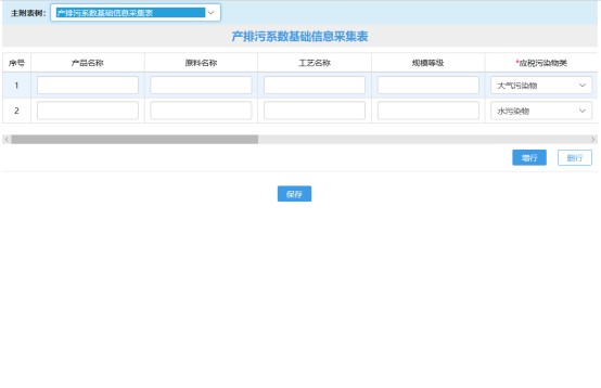 產排污系數基礎信息采集表