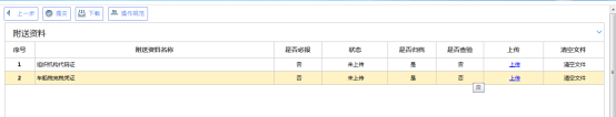 進(jìn)入附列資料上傳頁(yè)面