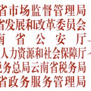 云南省市場監(jiān)督管理局等六部門關于推行開辦企業(yè)“一窗通”服務平臺持續(xù)深化壓縮企業(yè)開辦時間的意見