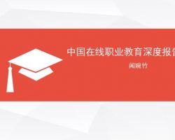 2017年中國在線職業(yè)教育研究報告（聞婉珠）